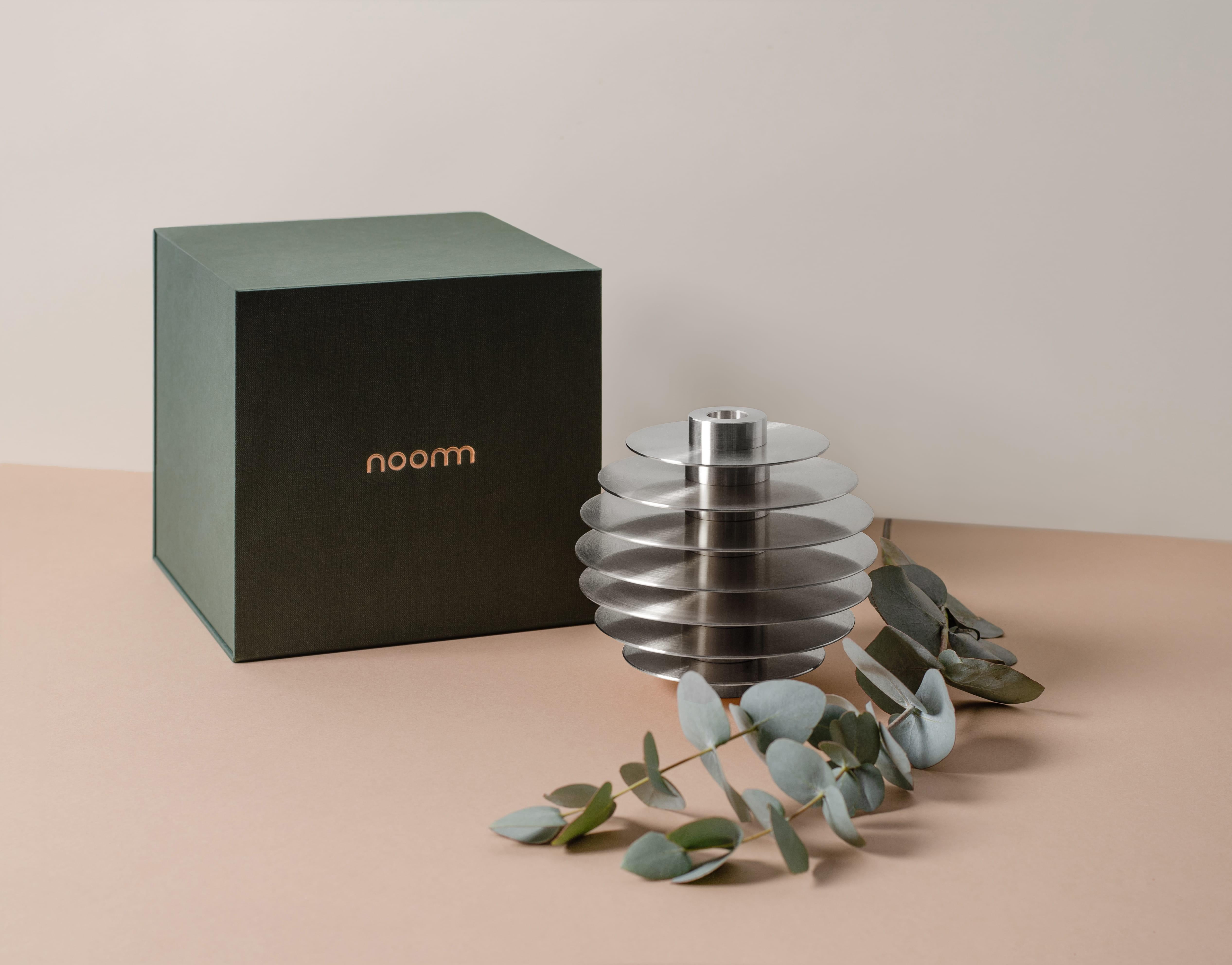Ukrainian Contemporary Set of Candleholders 'ORB' CS2 by Noom, Stainless Steel For Sale