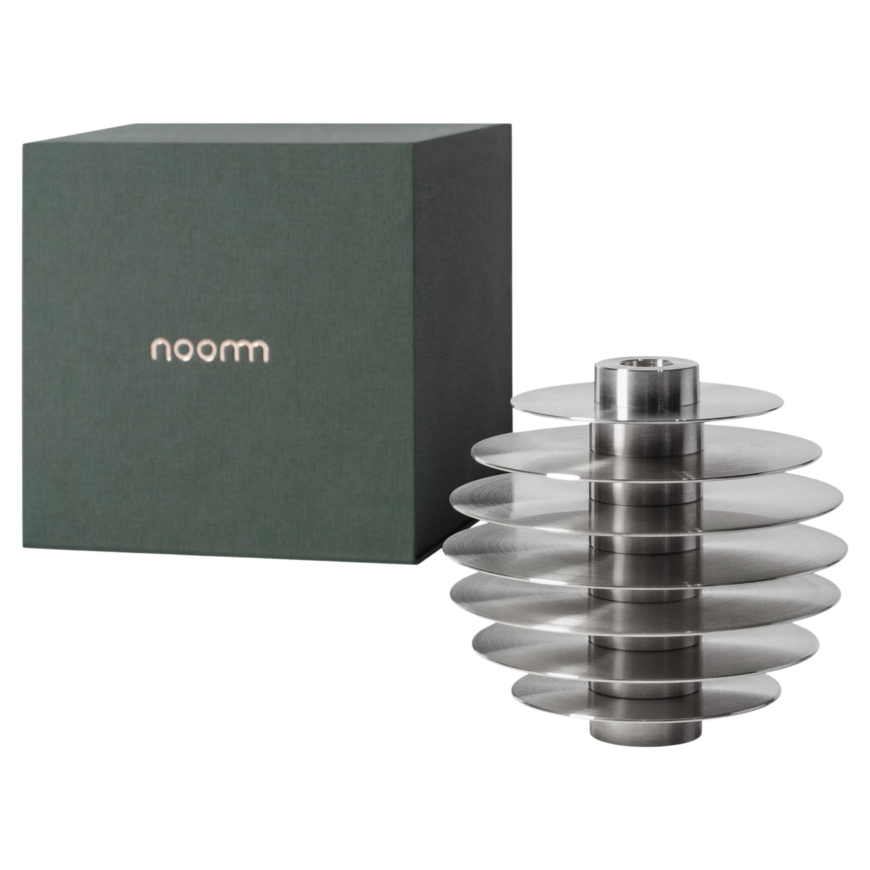 Contemporary Set of Candleholders 'ORB' CS2 by Noom, Stainless Steel For Sale