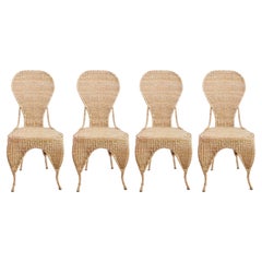 Contemporary Set of Four Mario Lopez Torres Woven Rattan Balloon Chairs