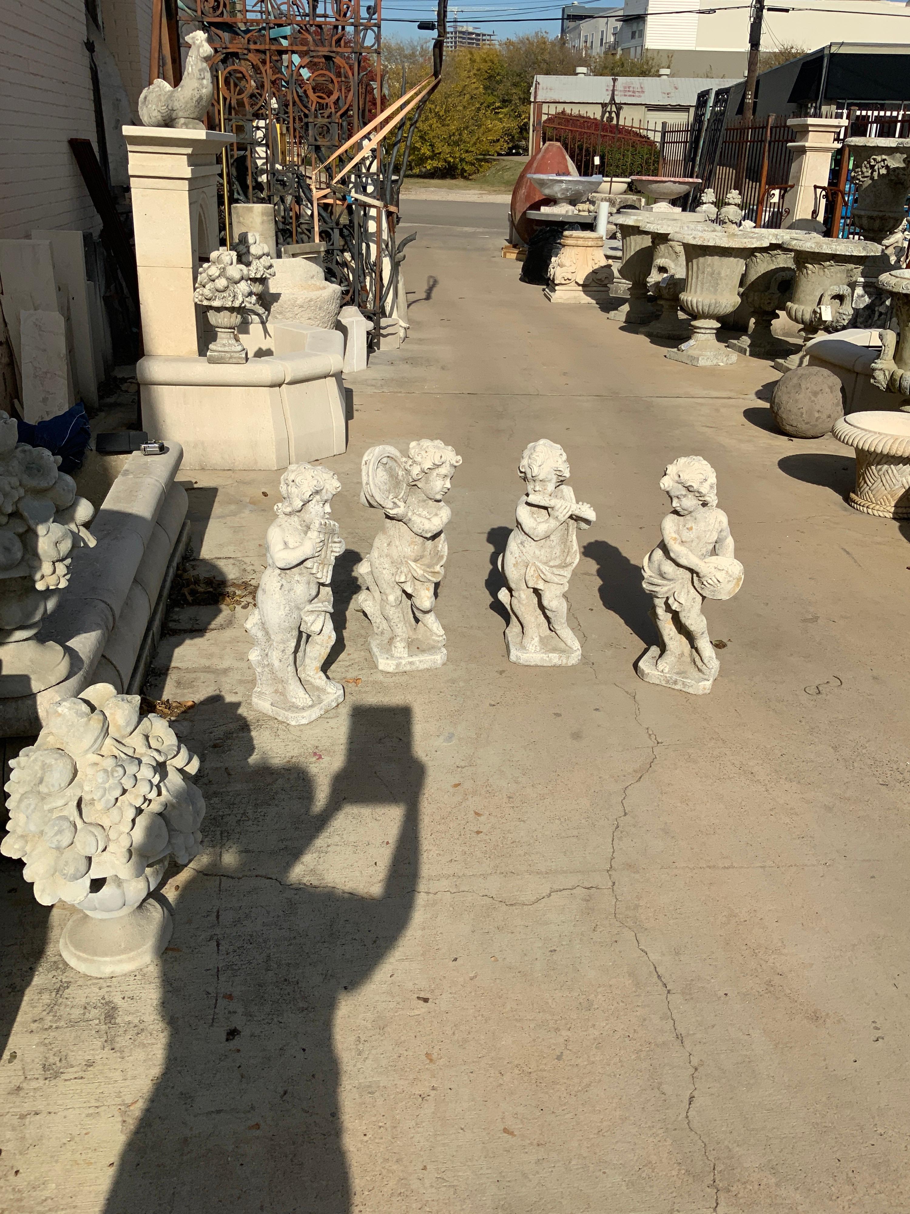 French Contemporary Set of Four Musical Cherubs For Sale