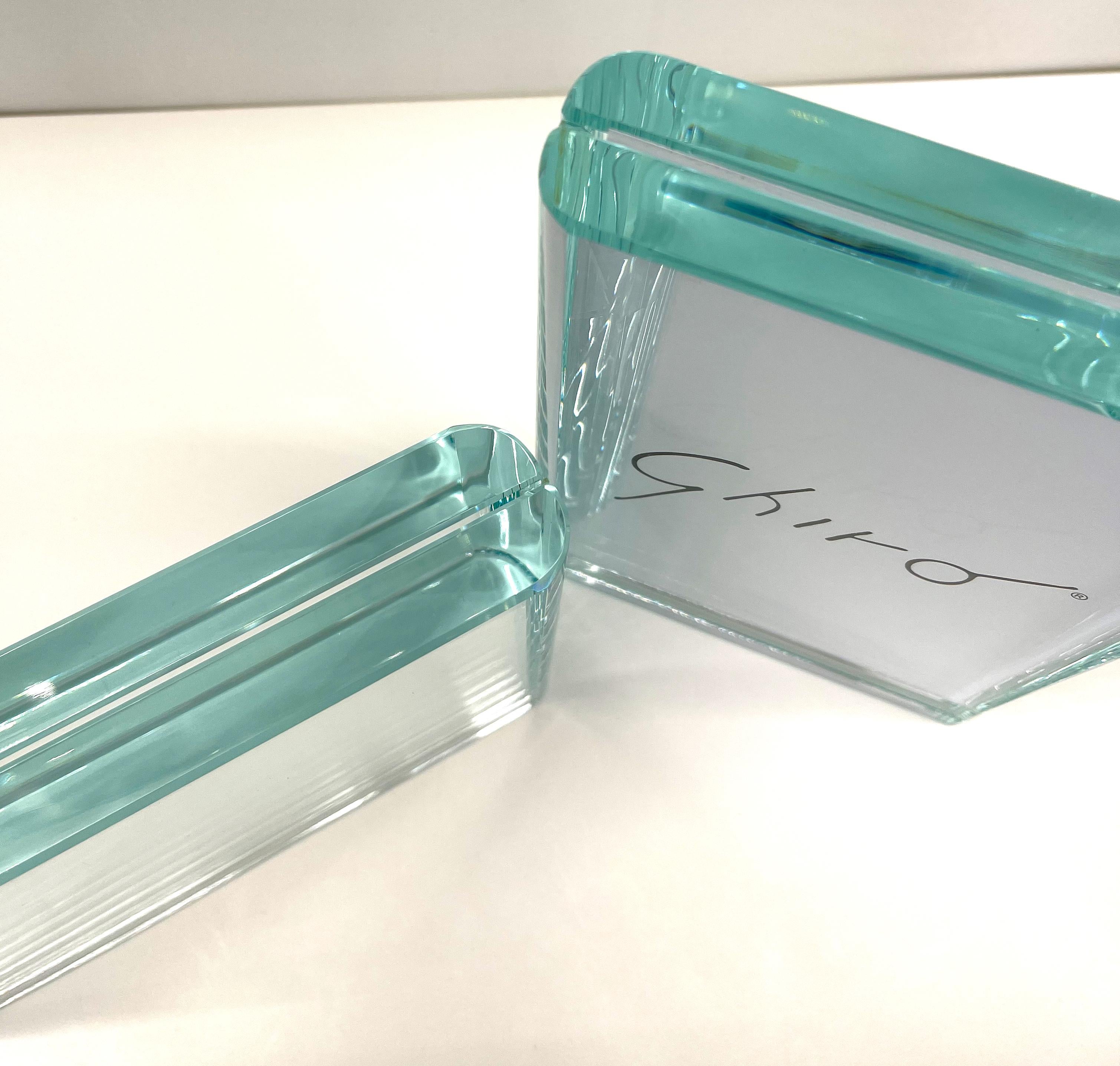 Modern Contemporary Set of Two Handmade Transparent Crystal Photo Frames by GhiróStudio For Sale
