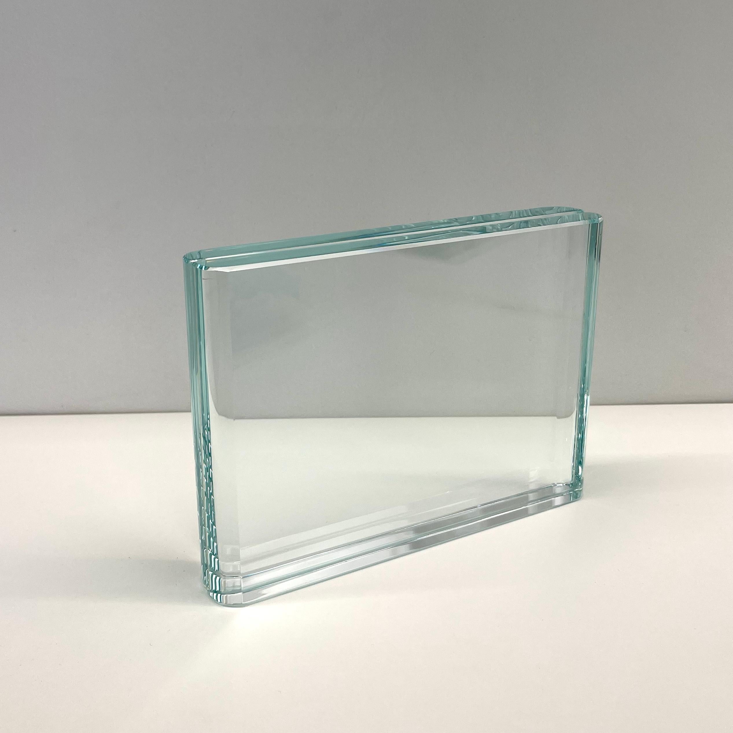 Hand-Crafted Contemporary Set of Two Handmade Transparent Crystal Photo Frames by GhiróStudio For Sale