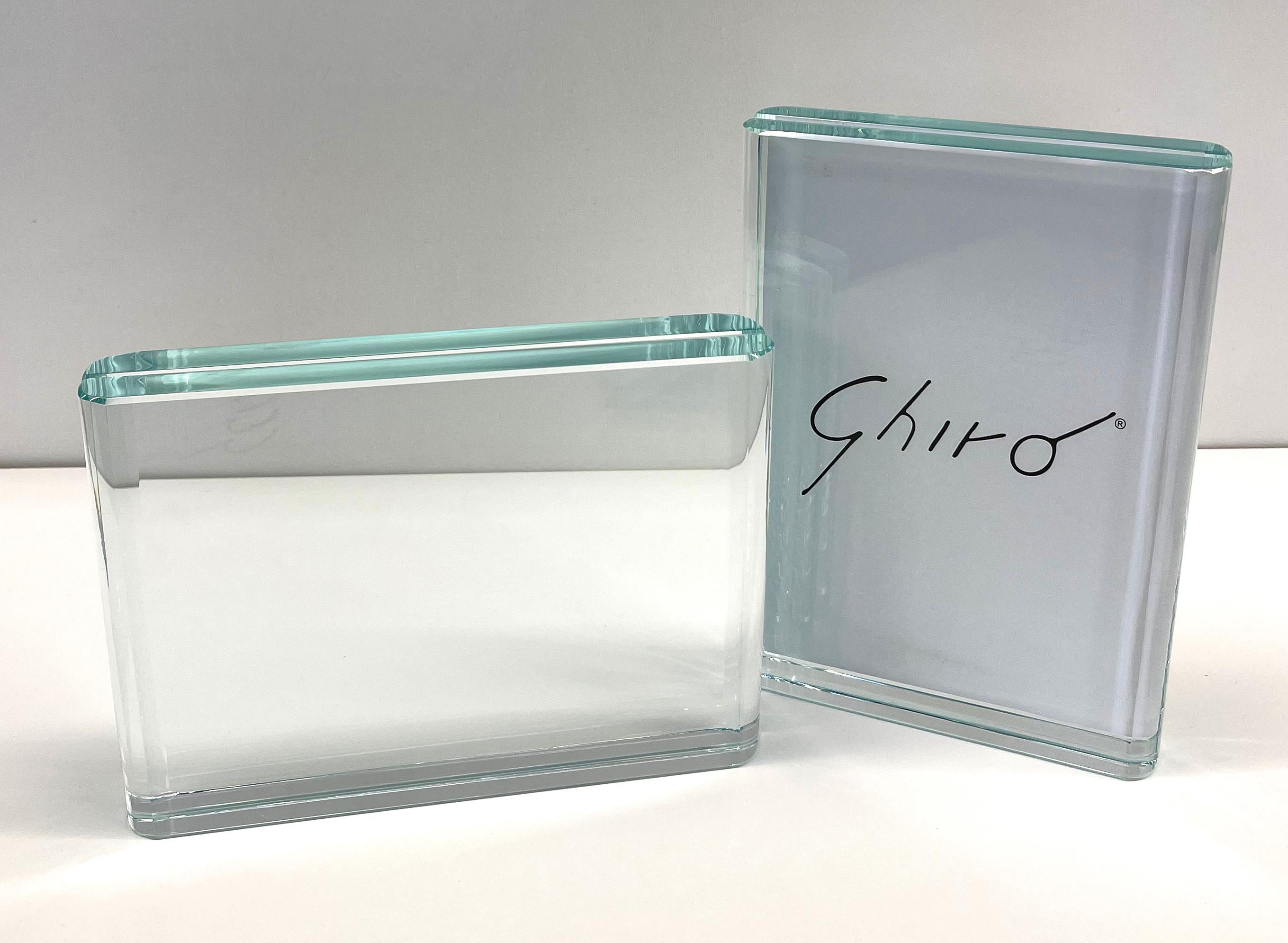 Contemporary Set of Two Handmade Transparent Crystal Photo Frames by GhiróStudio For Sale 2