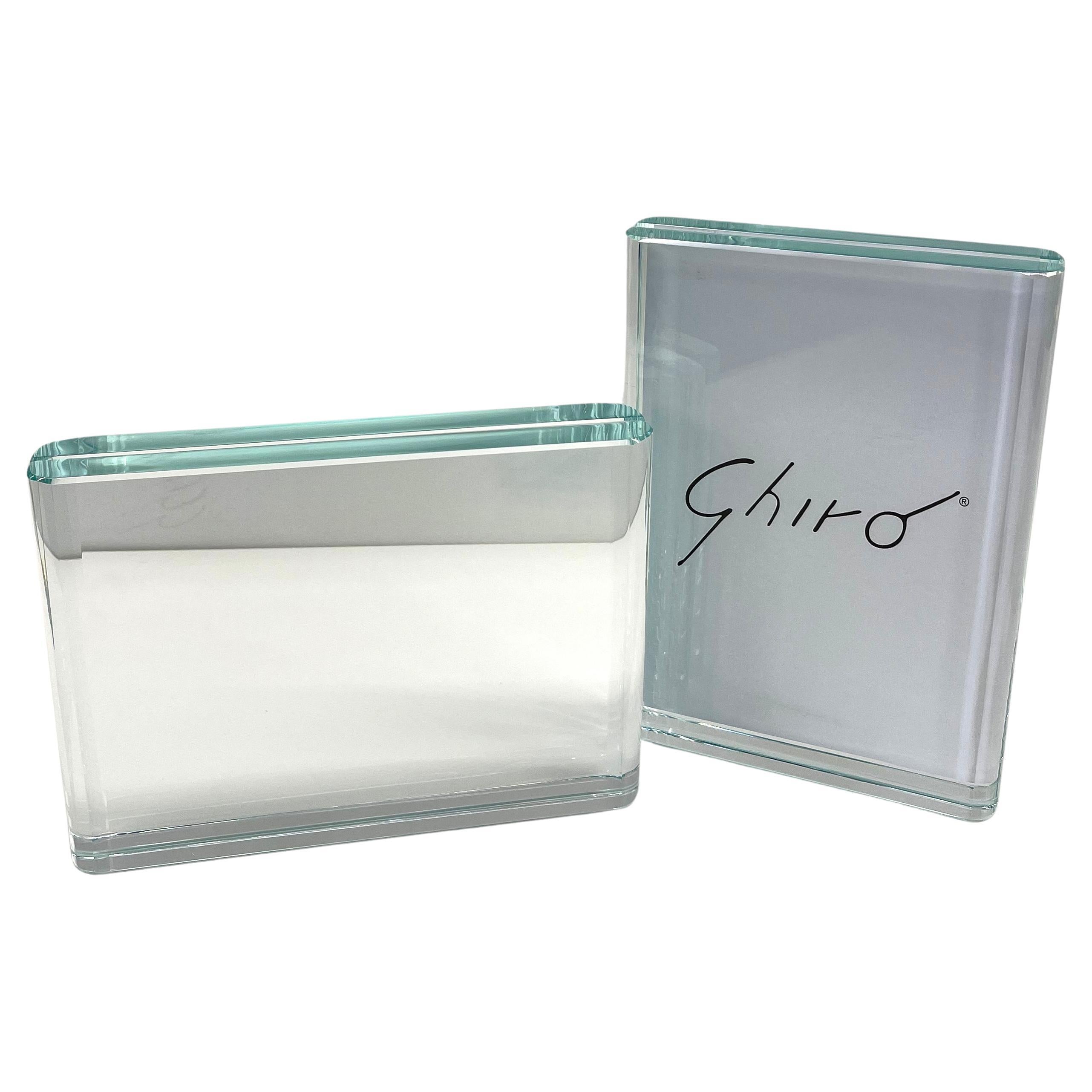Contemporary Set of Two Handmade Transparent Crystal Photo Frames by GhiróStudio For Sale
