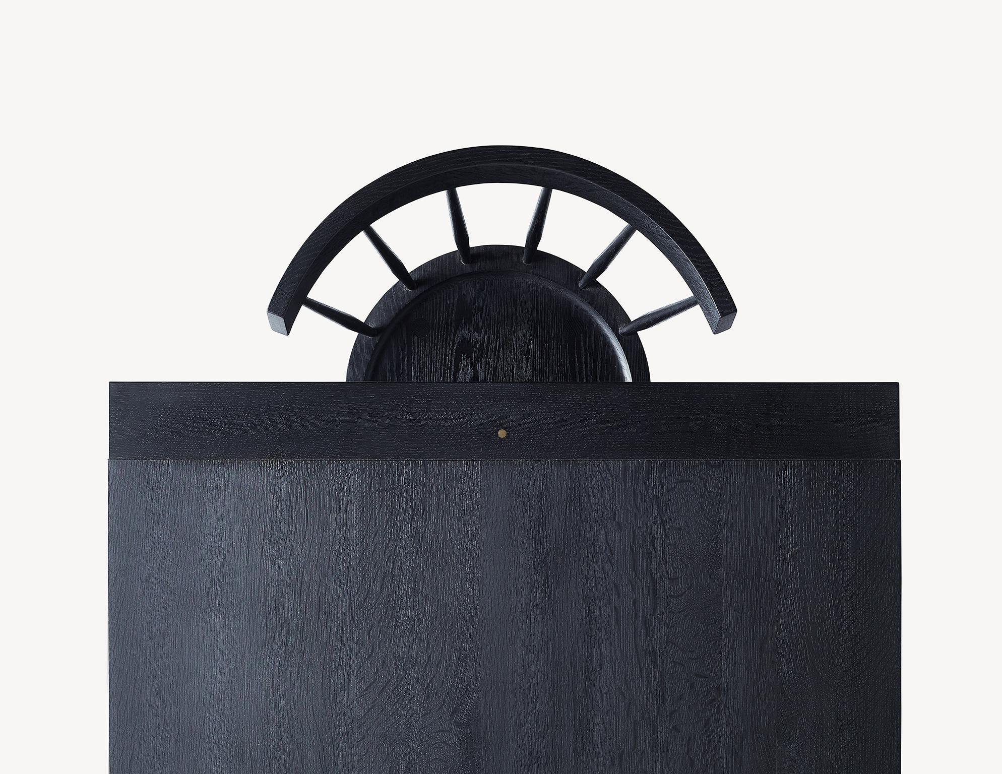 Brass Contemporary Black Dining Table in Solid Oak by Coolican & Company (36