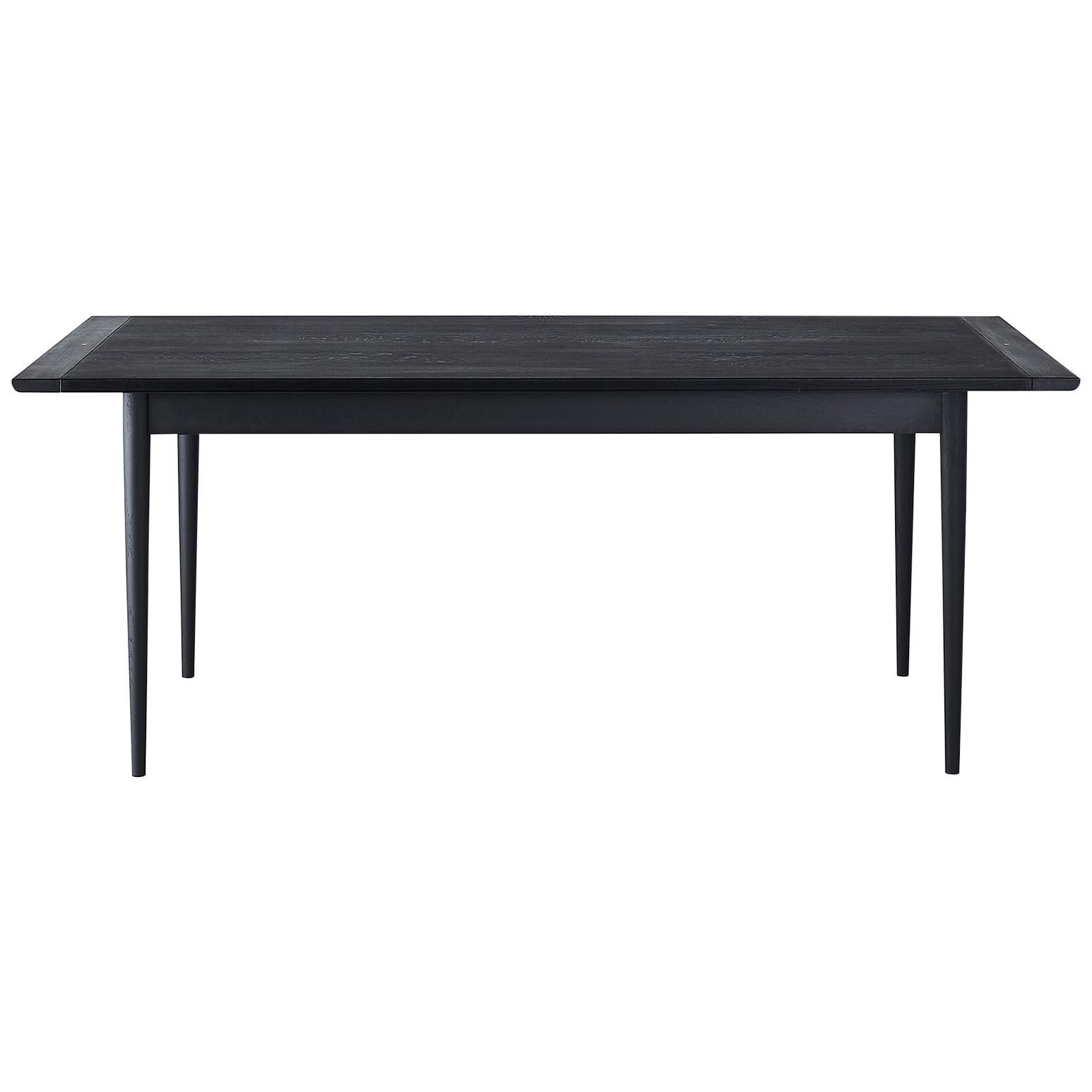Contemporary Black Dining Table in Solid Oak by Coolican & Company (36" x 96") For Sale