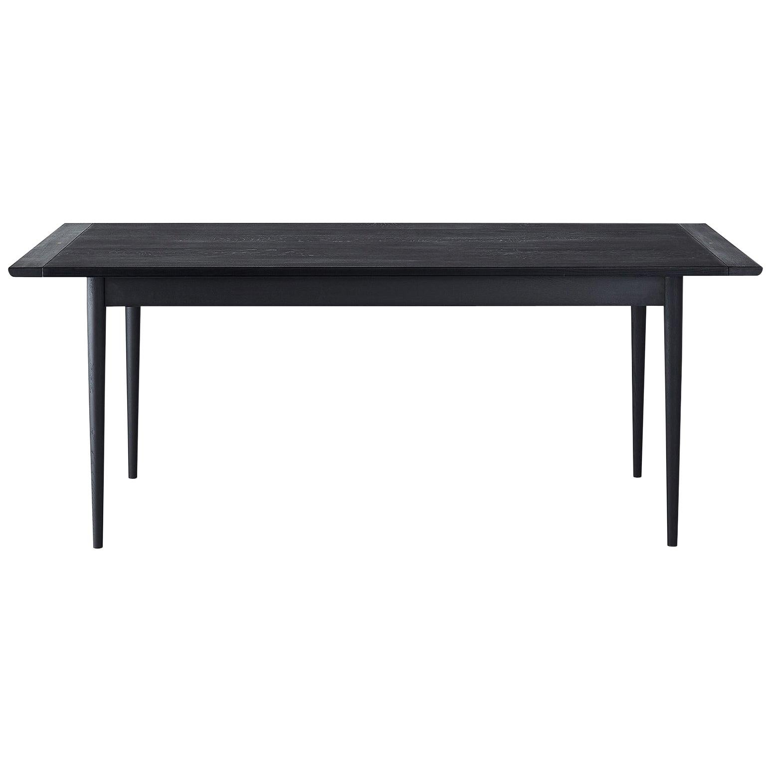 Contemporary Black Dining Table in Solid Oak by Coolican & Company  (36" x 76") For Sale