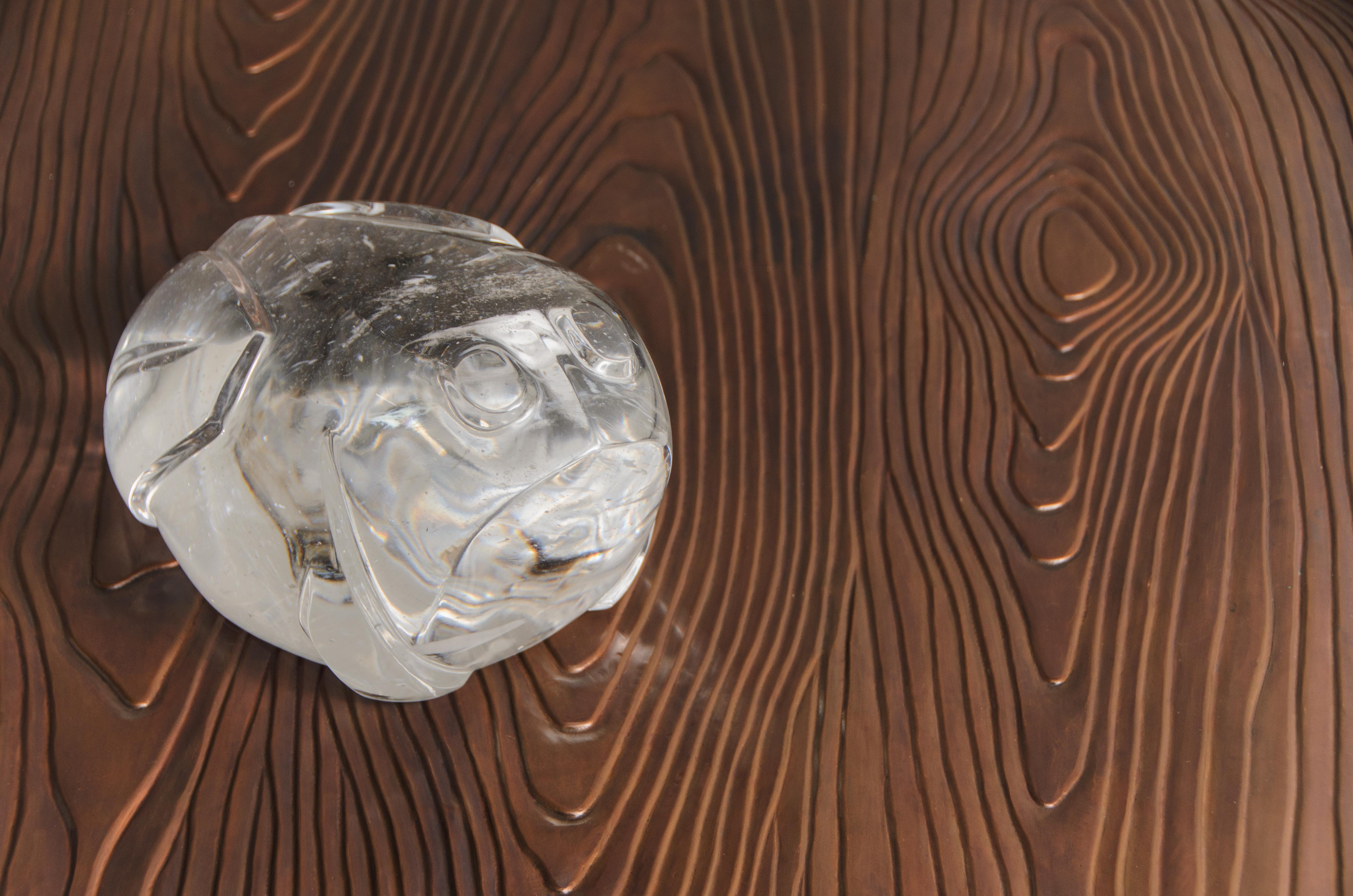 Escultura de rana tallada en cristal de diseño contemporáneo Shang de Robert Kuo Cristal en venta