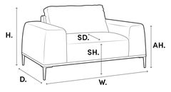 Contemporary Shapely Sofa in Withmore Cream and Black Base