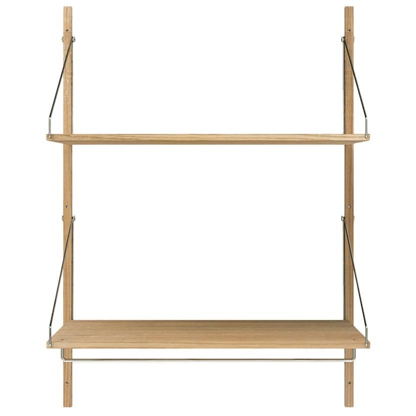 Frama Contemporary Minimal Design Wooden Wall Shelf Library Double