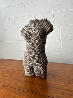Vintage Shell-Encrusted Nude Torso Sculpture, Mid-Century Modern