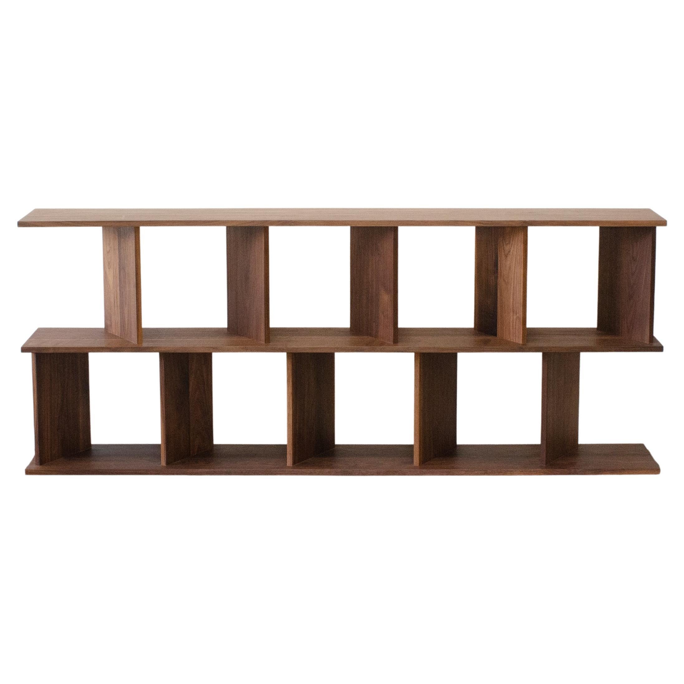 Contemporary Shelving Room Divider "30/30 S" in Walnut by Casey Lurie Studio