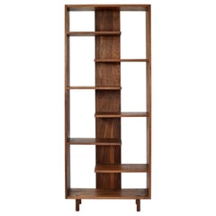 Contemporary Shelving Room Divider "Paso" in Walnut by Casey Lurie USA