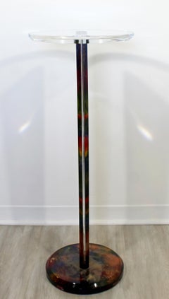 Contemporary Shlomi Haziza Signed Multicolored Lucite Acrylic Pedestal Stand
