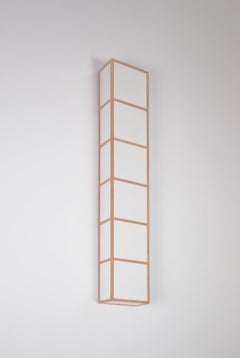 Contemporary Shoji Wall Light with Oak Framing and Japanese Paper Sconce