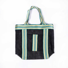 Contemporary Shopper Tote Bag - Black Striped