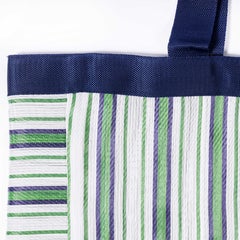 Contemporary Shopper Tote Bag - Green Striped