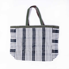 Contemporary Shopper Tote Bag - Grey Striped