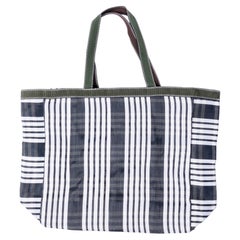 Contemporary Shopper Tote Bag - Grey Striped