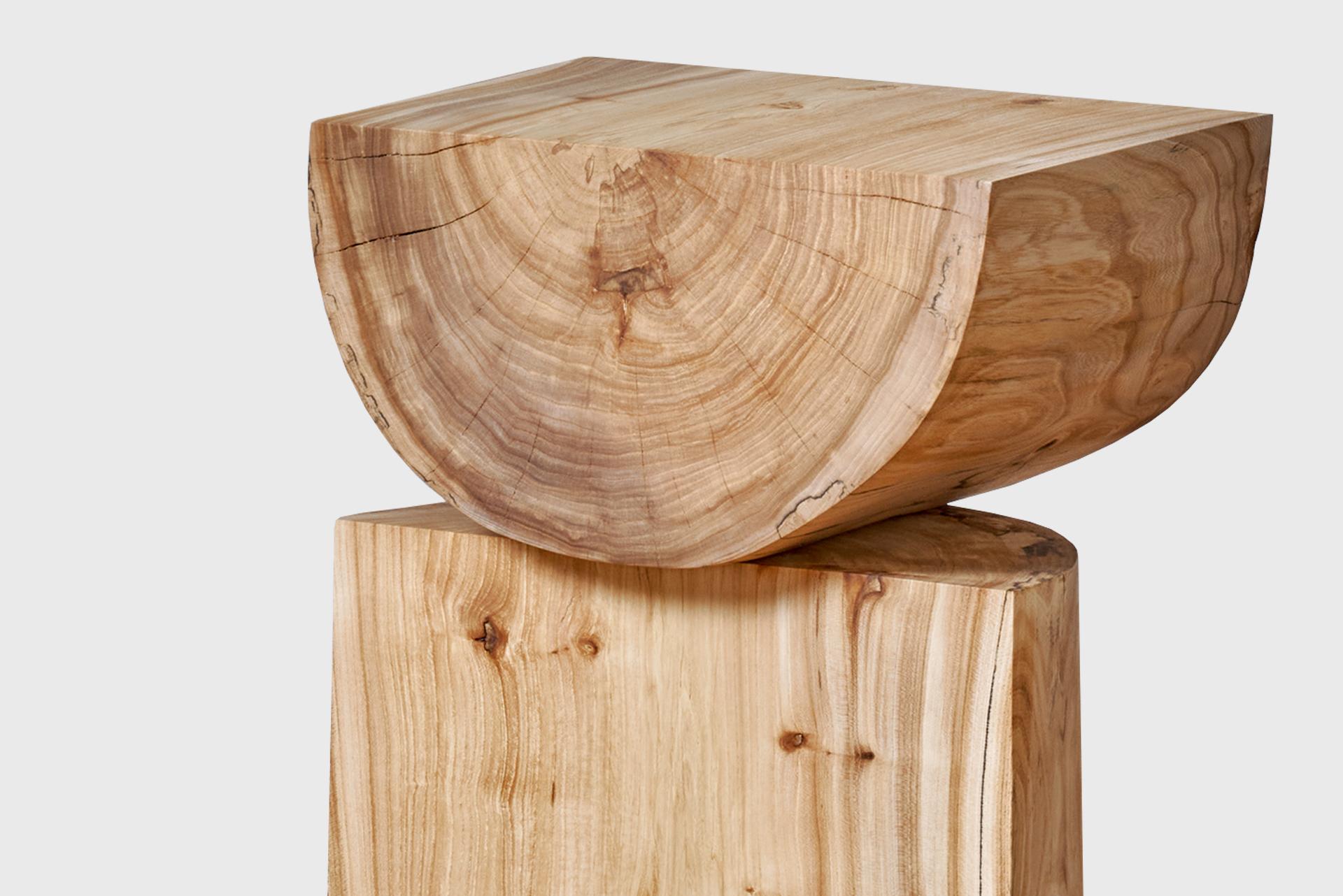 Table / Stool #3.
Manufactured by Jonas Lutz.
Exclusively for SIDE.
Netherlands, 2023.
Natural Elm wood.

Measurements
37 x 29 x 49h cm
14,6 x 11,4 x 19,3h in

Provenance
Rotterdam, Netherlands.

Exhibitions
Casavells