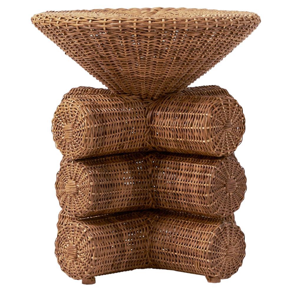 Contemporary Side Table 01, Sustainable Natural Yaré Fiber, by Fango For Sale
