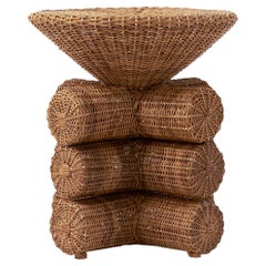 Contemporary Side Table 01, Sustainable Natural Yaré Fiber, by Fango