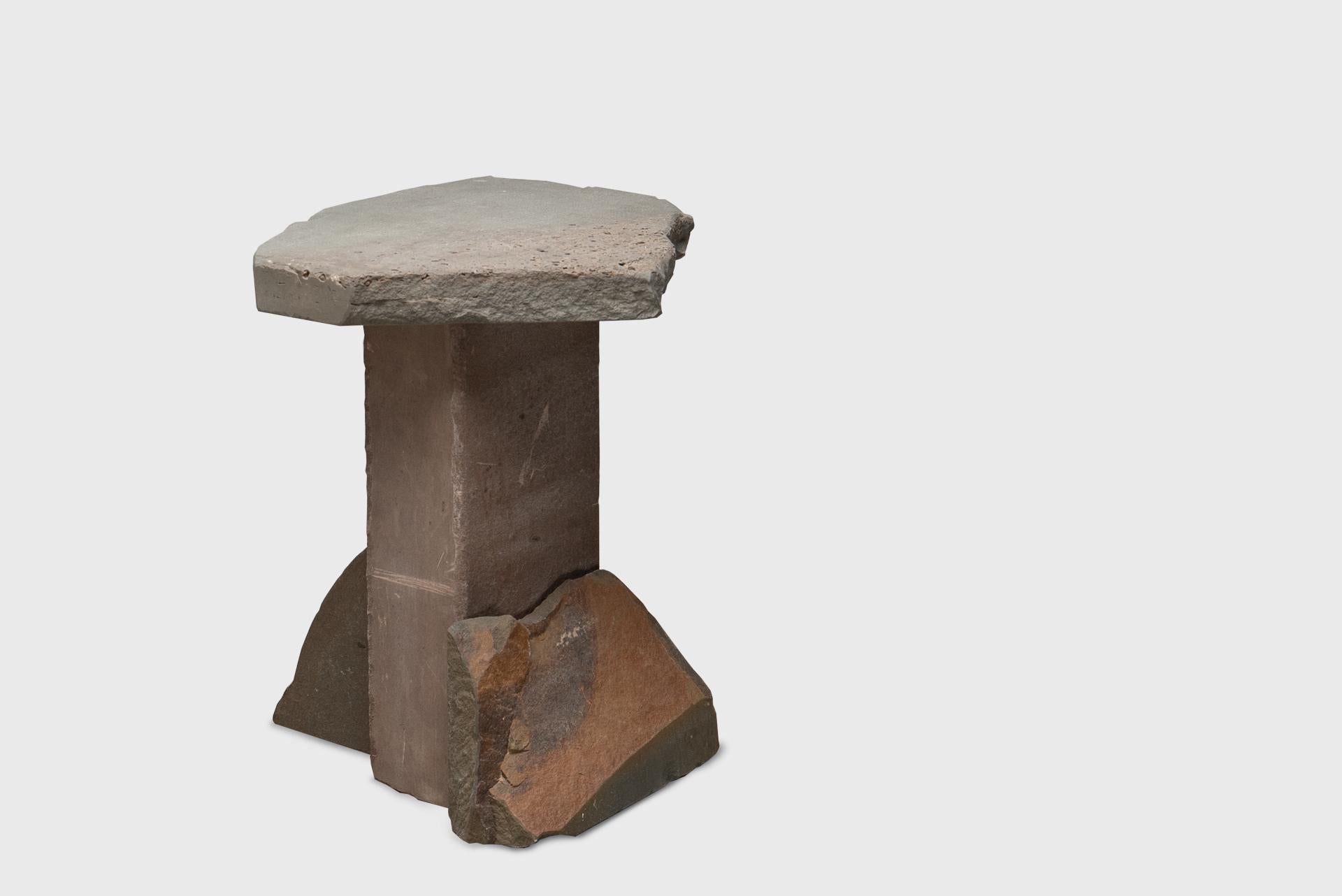 Contemporary Side Table 1, Graywacke Offcut Gray Stone, Carsten in Der Elst For Sale 1