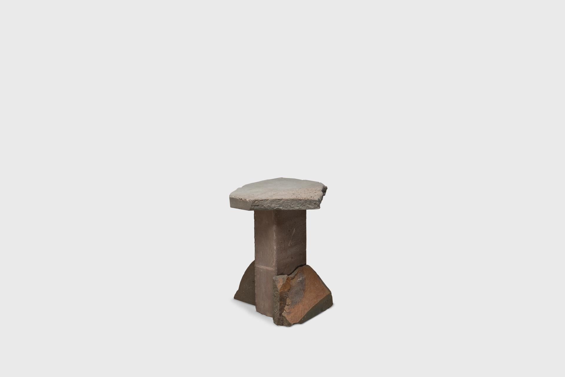 Contemporary Side Table 1, Graywacke Offcut Gray Stone, Carsten in Der Elst For Sale 2