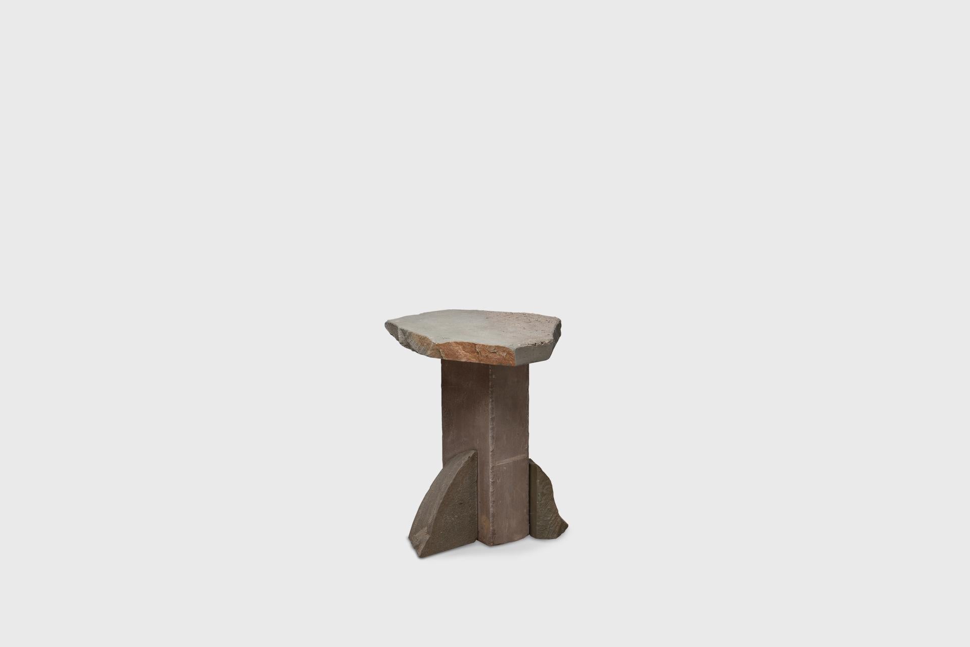 Contemporary Side Table 1, Graywacke Offcut Gray Stone, Carsten in Der Elst For Sale 3