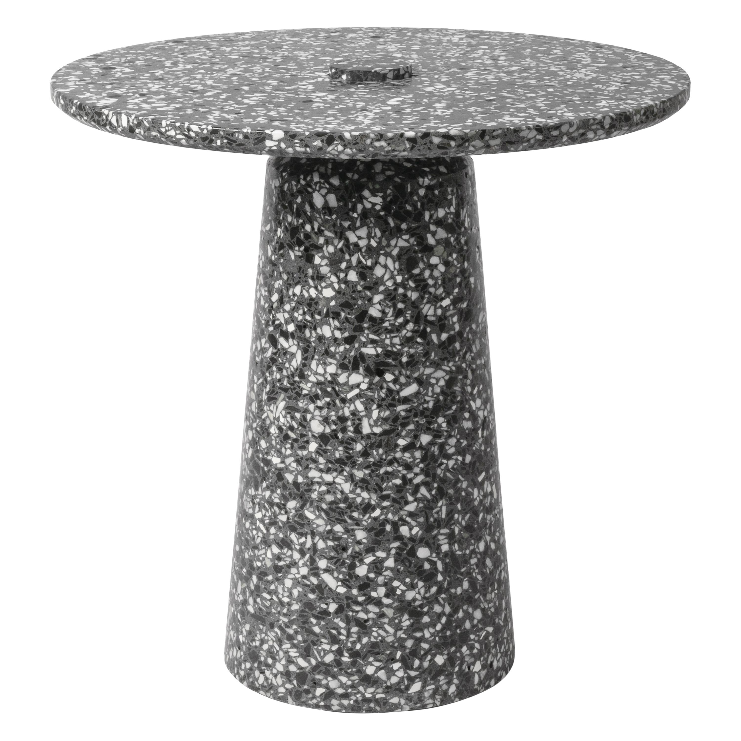 Contemporary Side Table '8' in Black Terrazzo For Sale
