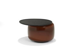 Contemporary Side Table 'Balanced L' by LINTELOO, Tobacco Glass & Anthracite