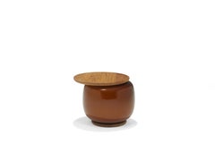 Contemporary Side Table 'Balanced L' by LINTELOO, Tobacco Glass & Smoked