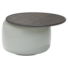 Contemporary Side Table 'Balanced XL' by LINTELOO, Fume Glass & Anthracite