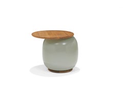 Contemporary Side Table 'Balanced XL' by LINTELOO, Fume Glass & Smoked