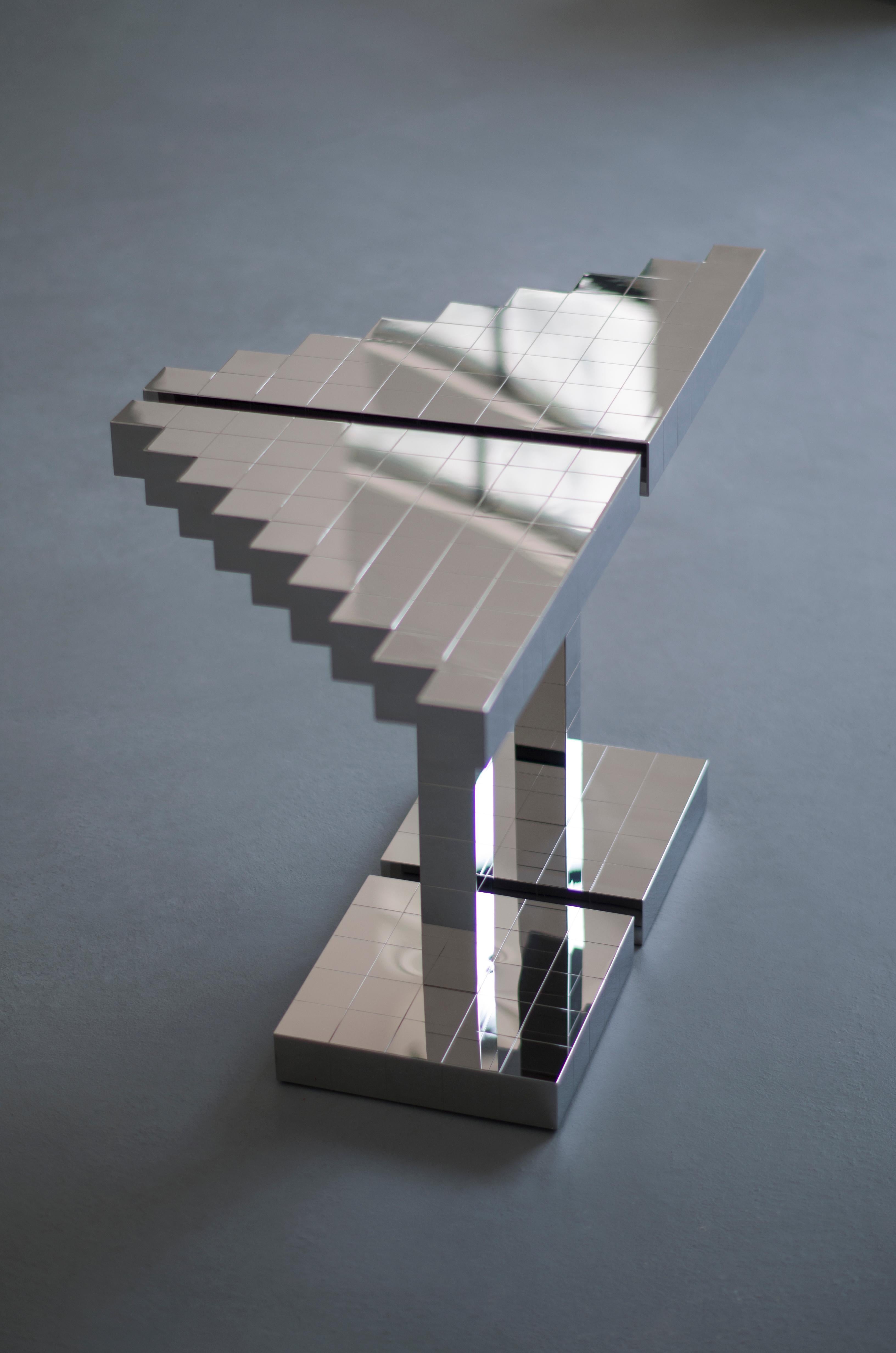 Contemporary Beistelltisch 'Black Ocean 1' von TheShaw, Edelstahl im Angebot 1