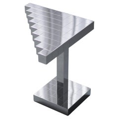 Contemporary Side Table 'Black Ocean 1' by TheShaw, Stainless Steel