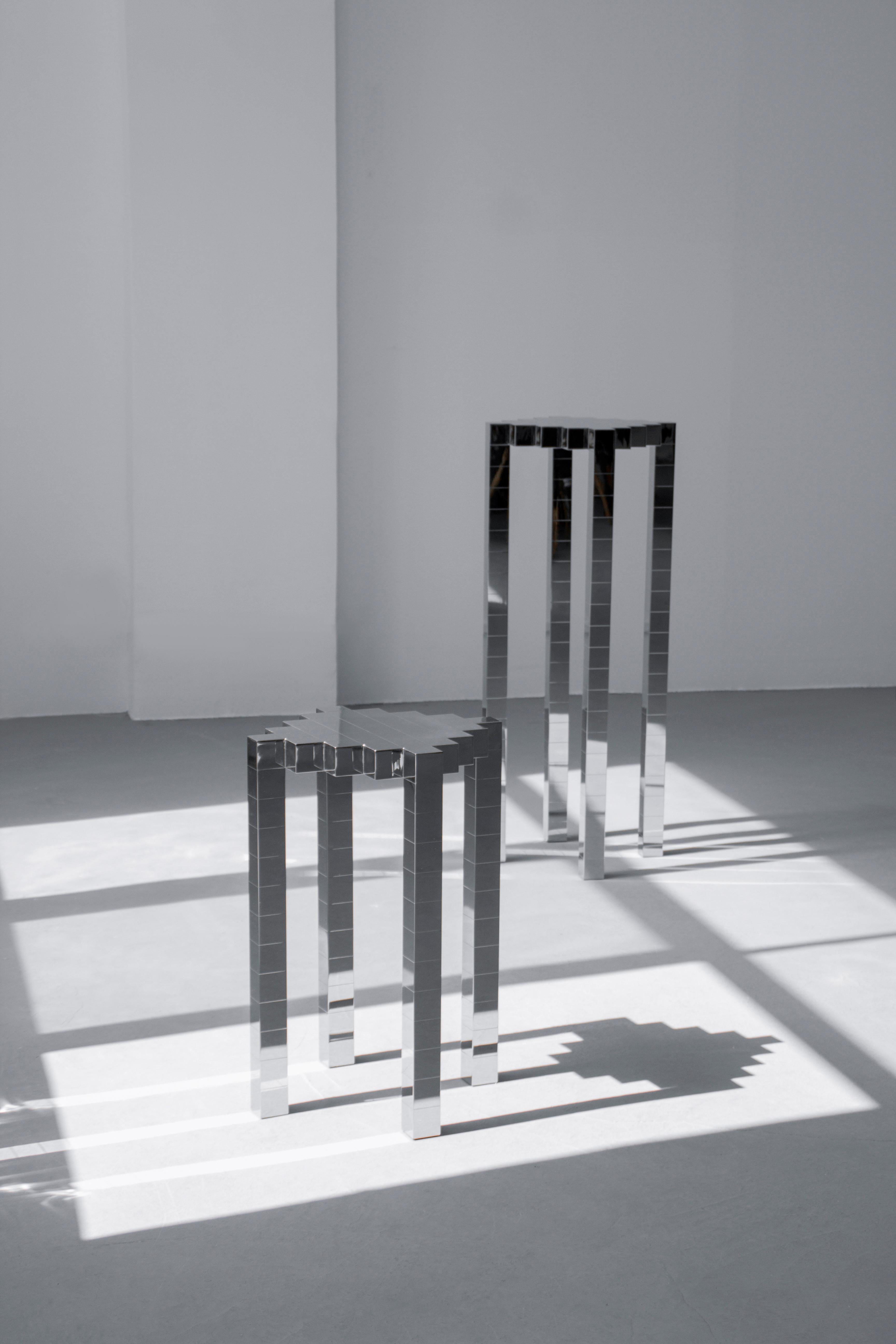 Contemporary Beistelltisch 'Black Ocean 3' von TheShaw, Edelstahl (Minimalistisch) im Angebot