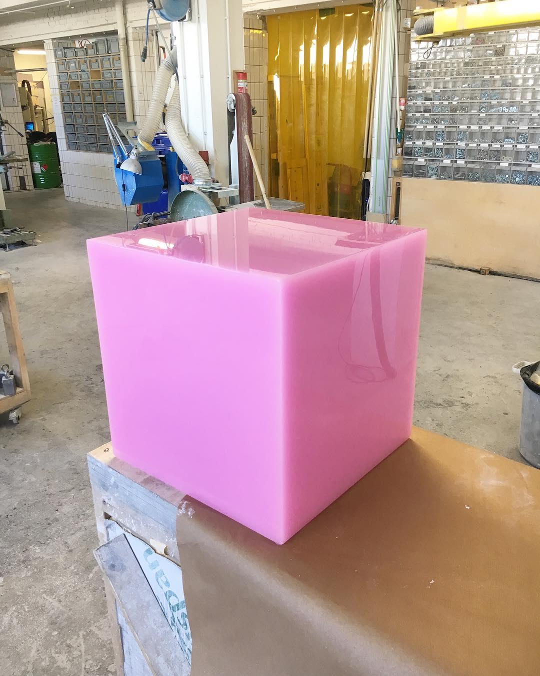 Dutch Contemporary Side Table Candy Cube Resin Sample