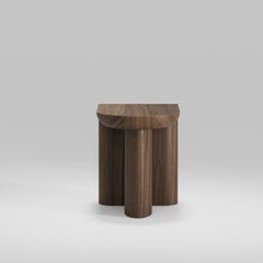 Hand-Crafted Solid Wood Side Table by Alain Gilles, Made in Europe