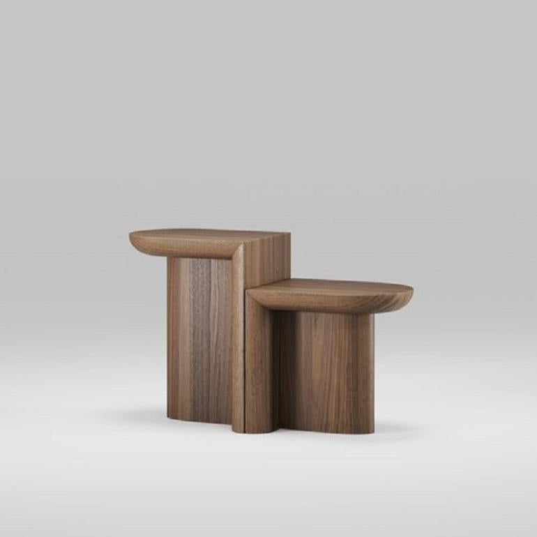 Contemporary Side Table Crafted From Solid Wood For Sale 3