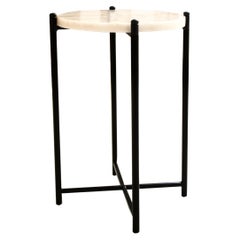 Contemporary Side Table Designed in Iron and White Onyx, Spain, 2023