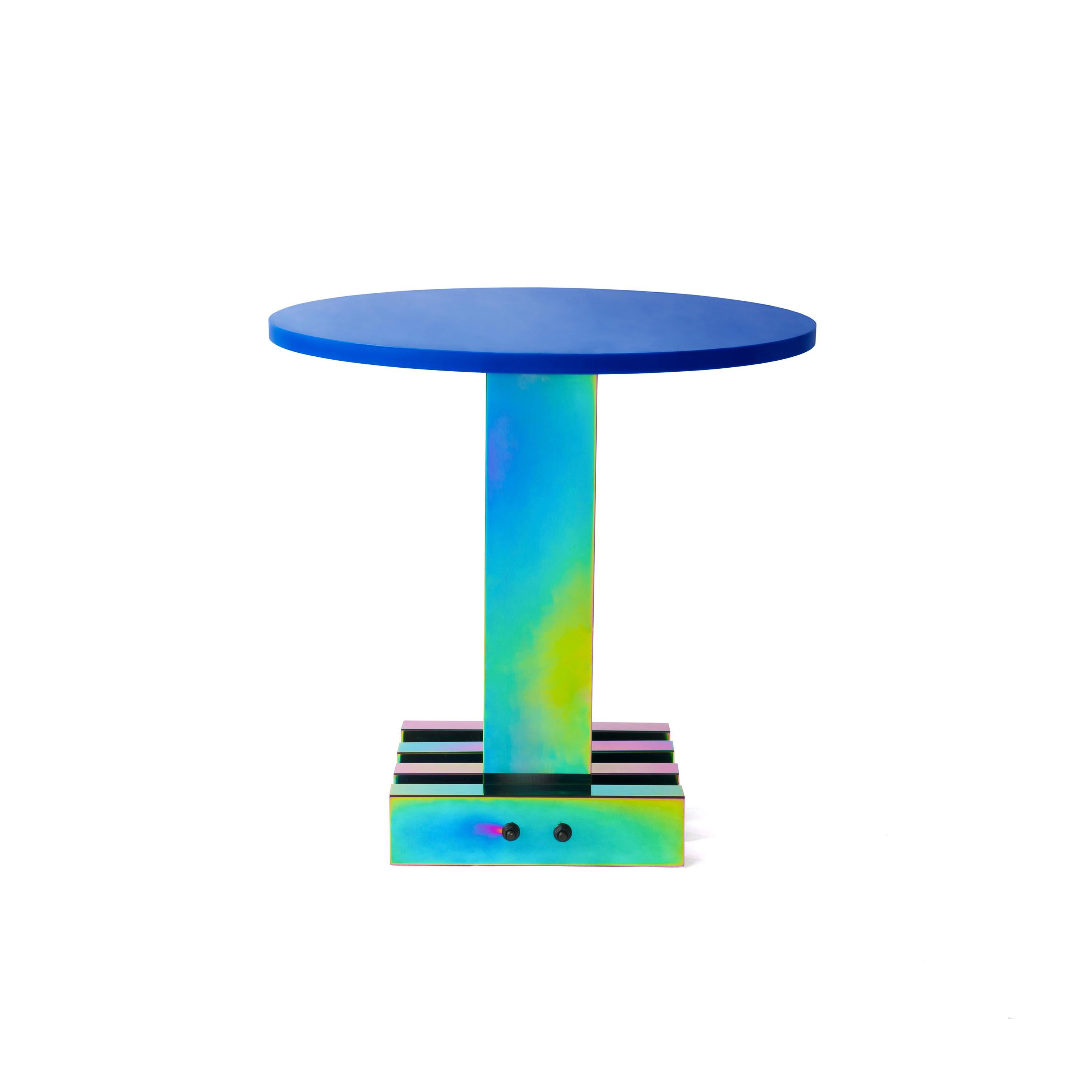 Chinese Contemporary Side Table / Dining Table, HOT Collection, Gradient Stainless Steel For Sale