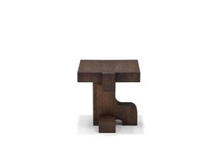 Contemporary Side table 'Flux', by LINTELOO, Dark Brown Oak