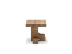 Contemporary Side table 'Flux', by LINTELOO, White Wash Oak