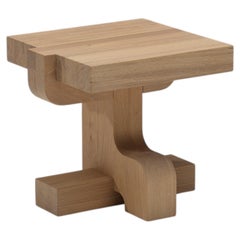 Contemporary Side table 'Flux', by LINTELOO, White Wash Oak