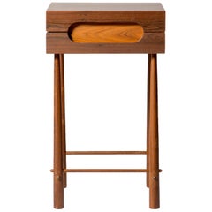 Contemporary Side Table, High Side Table in Brazilian Wood