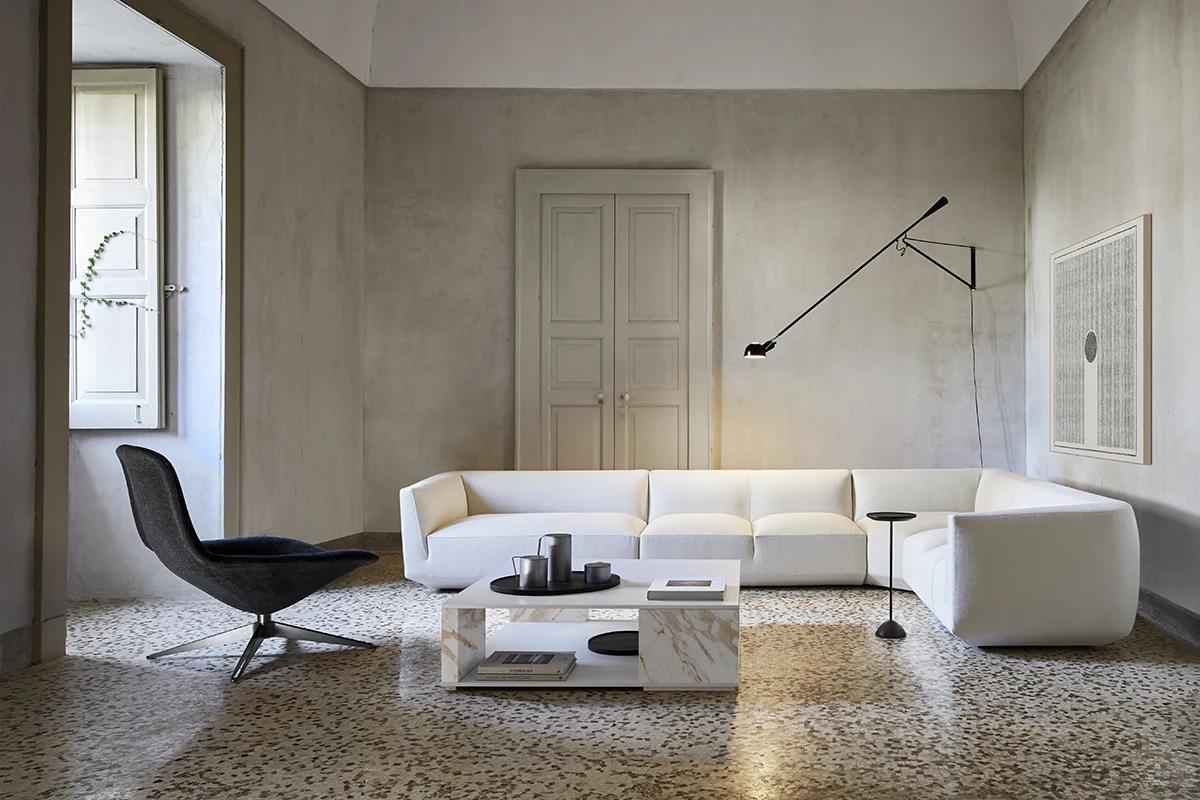Tavolino contemporaneo 'Clessidra' T512, Marmo Arabescato Bianco in vendita 4