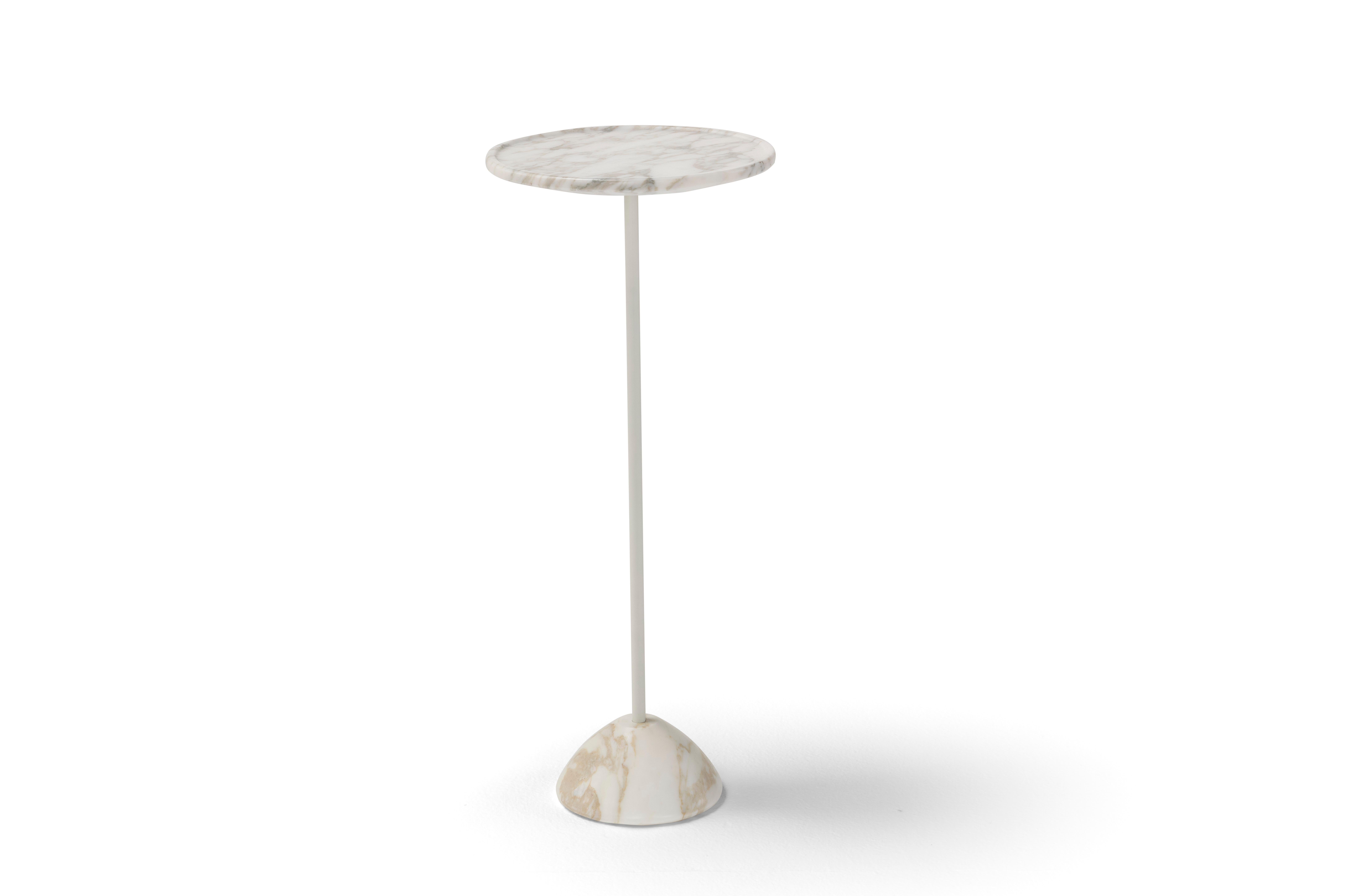 Organico moderno Tavolino contemporaneo 'Clessidra' T512, Marmo Arabescato Bianco in vendita
