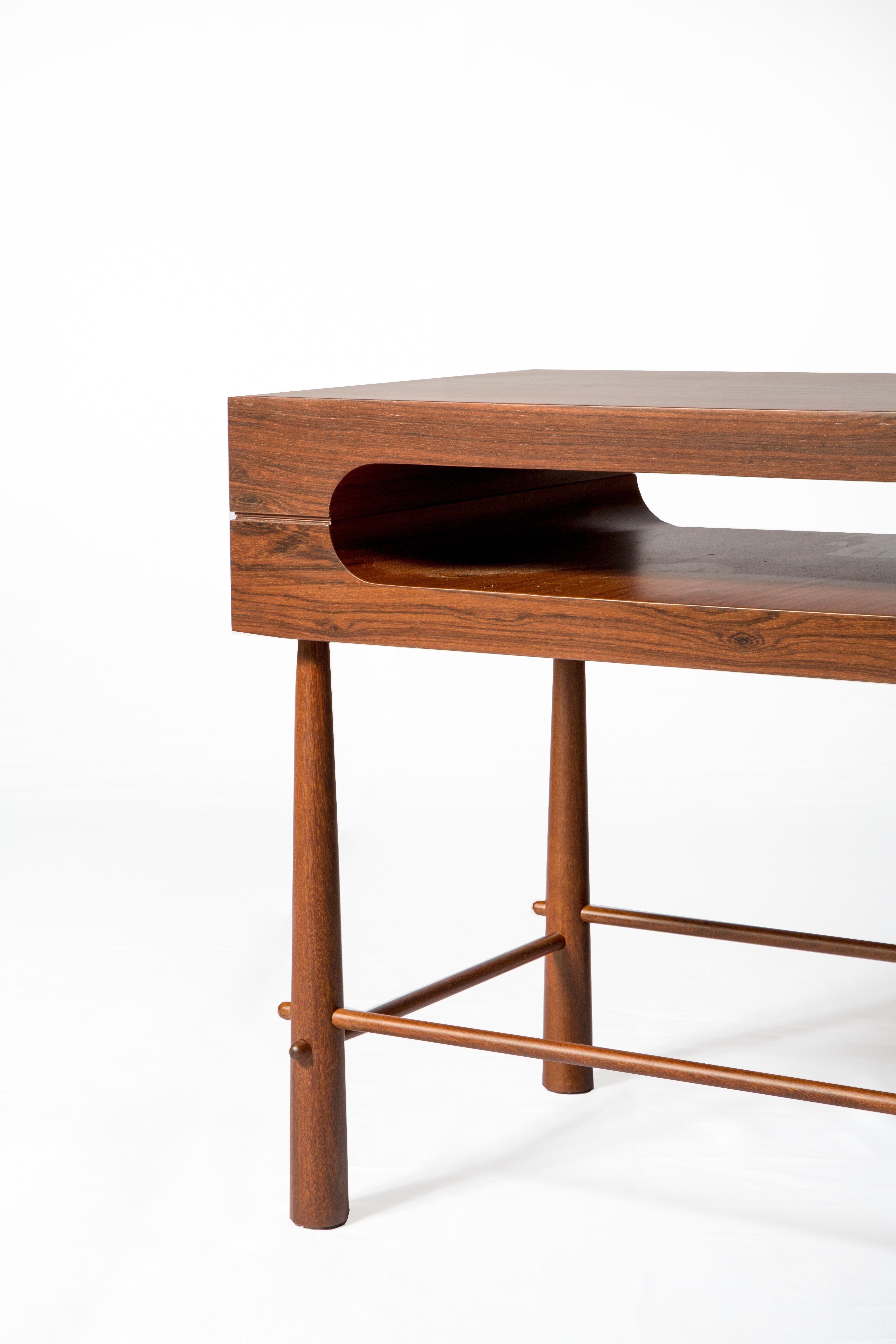 Modern Contemporary Side Table in Brazilian Wood For Sale