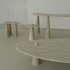 "Rino I" Contemporary Side Table in Carved Marble by Estudio Orth